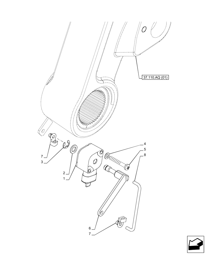 Схема запчастей Case IH PUMA 165 - (55.662.AZ) - VAR - 391170, 758071, 758072, 758073, 758073, 758074, 758075, 758076, 758077, 758078, 758079 - HITCH, REAR, POTENTIOMETER (55) - ELECTRICAL SYSTEMS