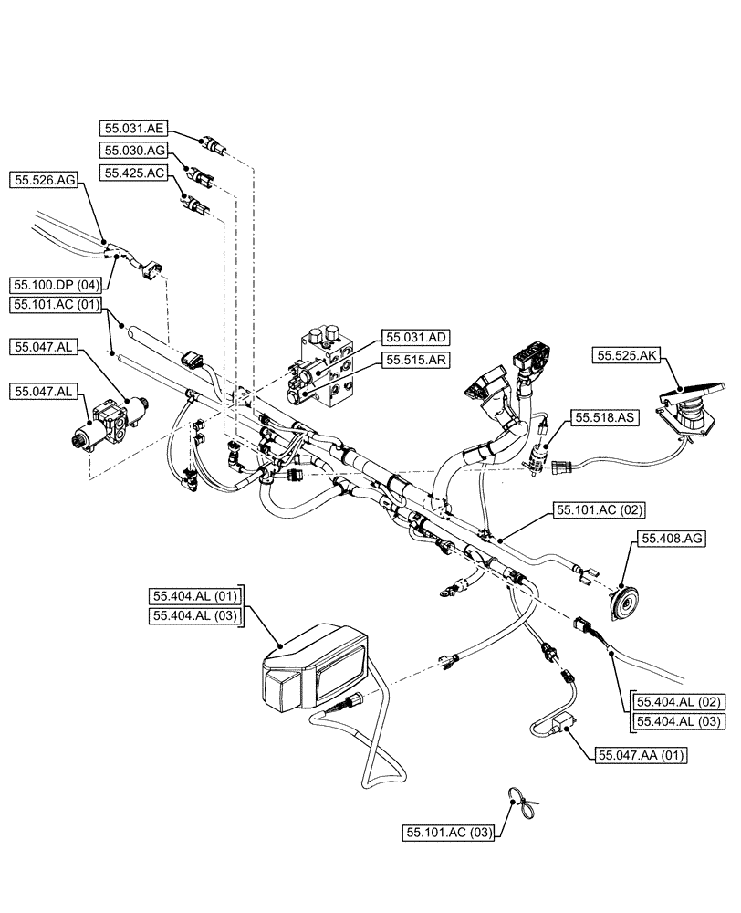 Схема запчастей Case IH FARMLIFT 635 - (00.000.55[02]) - PICTORIAL INDEX - ELECTRICAL SYSTEM (00) - GENERAL & PICTORIAL INDEX