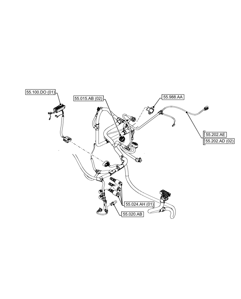 Схема запчастей Case IH FARMLIFT 635 - (00.000.55[07]) - PICTORIAL INDEX - ELECTRICAL SYSTEM (00) - GENERAL & PICTORIAL INDEX