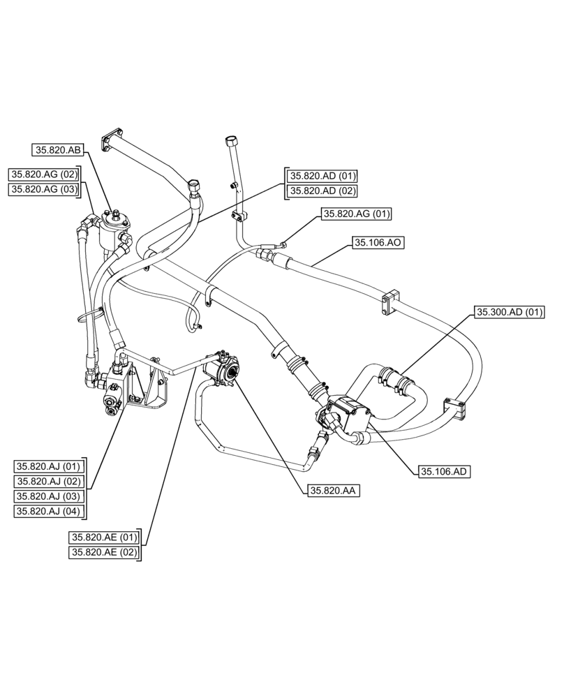 Схема запчастей Case IH FARMLIFT 735 - (00.000.35[02]) - PICTORIAL INDEX - HYDRAULIC SYSTEM (00) - GENERAL & PICTORIAL INDEX