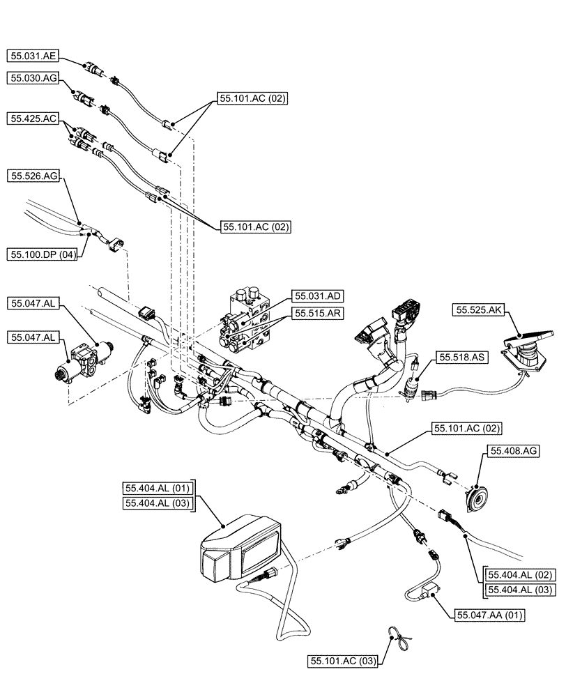 Схема запчастей Case IH FARMLIFT 935 - (55.000.00[02]) - SECTION INDEX - ELECTRICAL SYSTEM (55) - ELECTRICAL SYSTEMS
