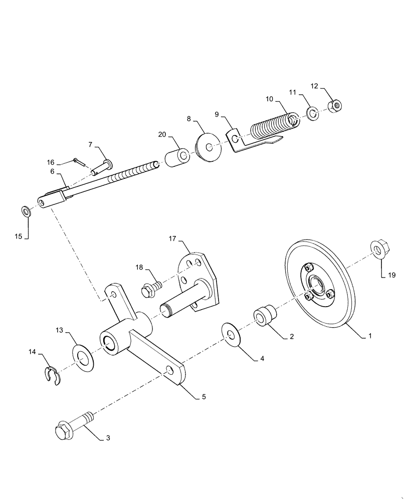 Схема запчастей Case IH 7240 - (80.175.AK[04]) - VAR - 425365 - TENSIONER, CHAIN (80) - CROP STORAGE/UNLOADING