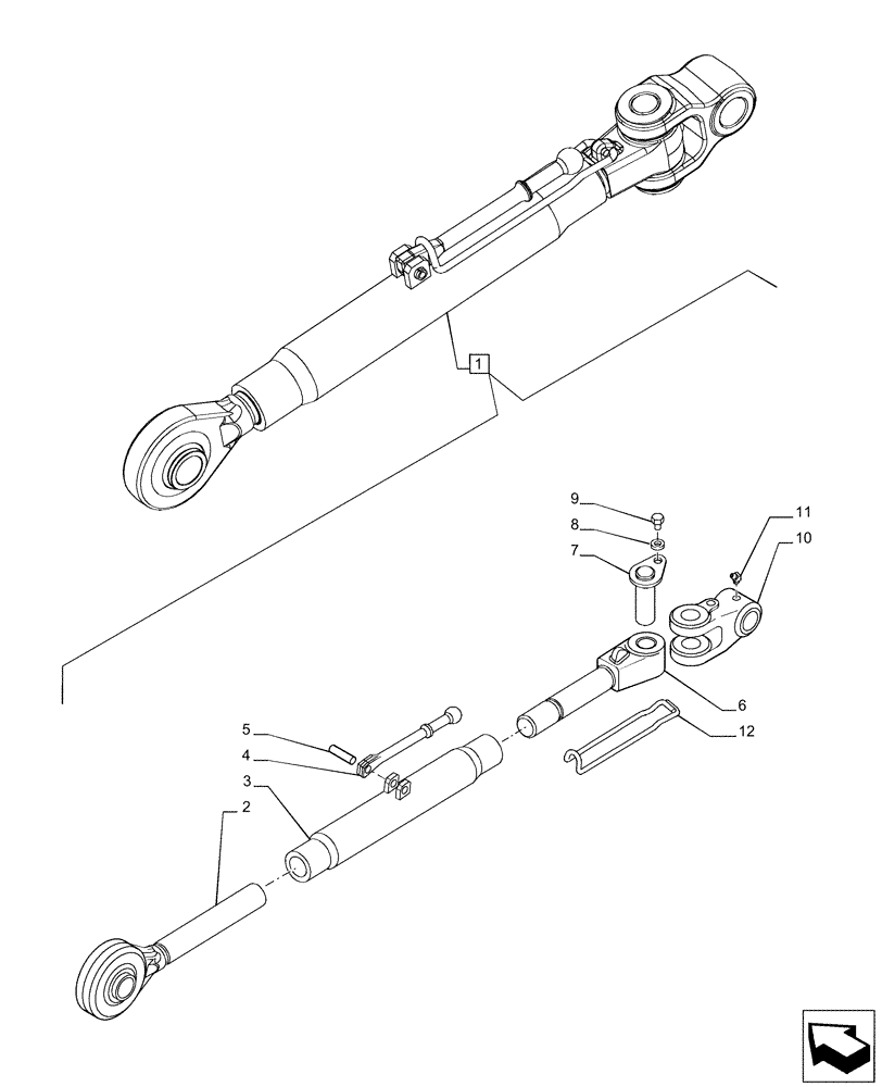 Схема запчастей Case IH PUMA 240 CVT - (37.120.AA[03]) - VAR - 758074, 758079, 758083 - 3 HITCH POINT, TOP LINK, COMPONENTS (37) - HITCHES, DRAWBARS & IMPLEMENT COUPLINGS