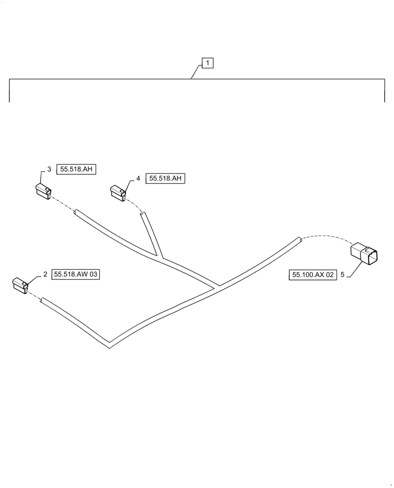 Схема запчастей Case IH QUADTRAC 540 - (55.518.BL[01]) - WINDSHIELD WASHER HARNESS, BSN ZFF308000 (55) - ELECTRICAL SYSTEMS