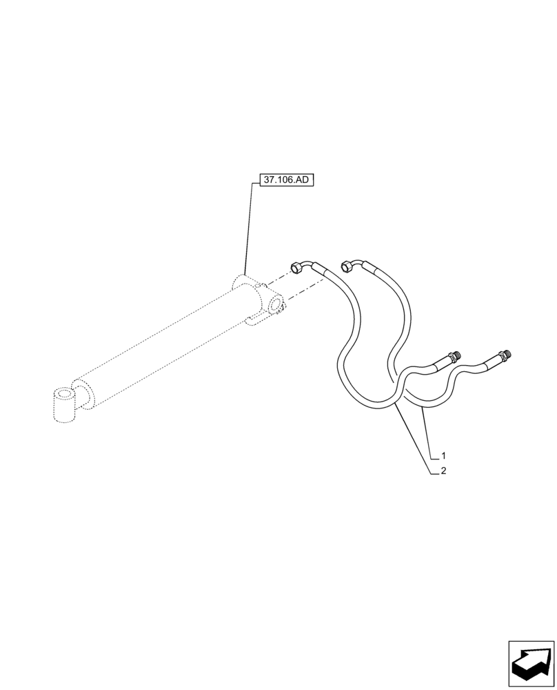 Схема запчастей Case IH PUMA 150 - (37.106.AB) - VAR - 758113 - TOW HOOK, CYLINDER, LINE (37) - HITCHES, DRAWBARS & IMPLEMENT COUPLINGS