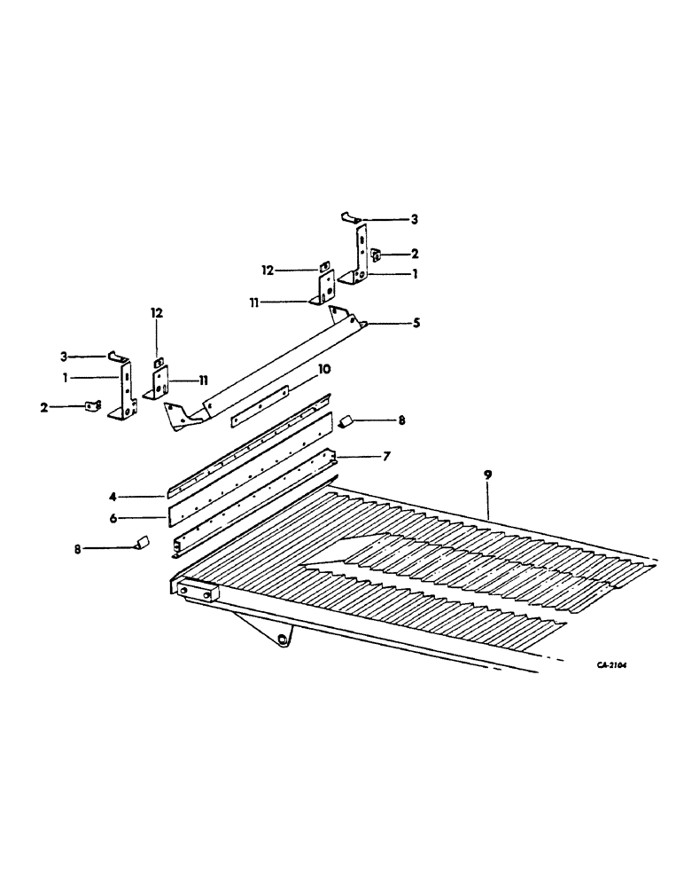 Схема запчастей Case IH 615 - (23-05) - GRAIN PAN, SHOE AND SHOE SIEVE, CONCAVE SEAL AND GRAIN PAN, RELATED PARTS Grain Pan, Shoe & Shoe Sieve