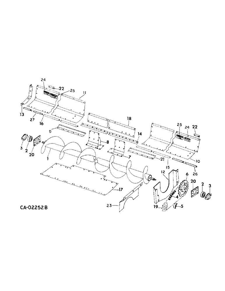 Схема запчастей Case IH 800 - SERIES - (A-26) - AUGERS, STRIPPERS, SUPPORTS AND DRIVE, 843, 844, 853, 863, 864, 873, 874, 883 AND 884 CORN HEADS (58) - ATTACHMENTS/HEADERS