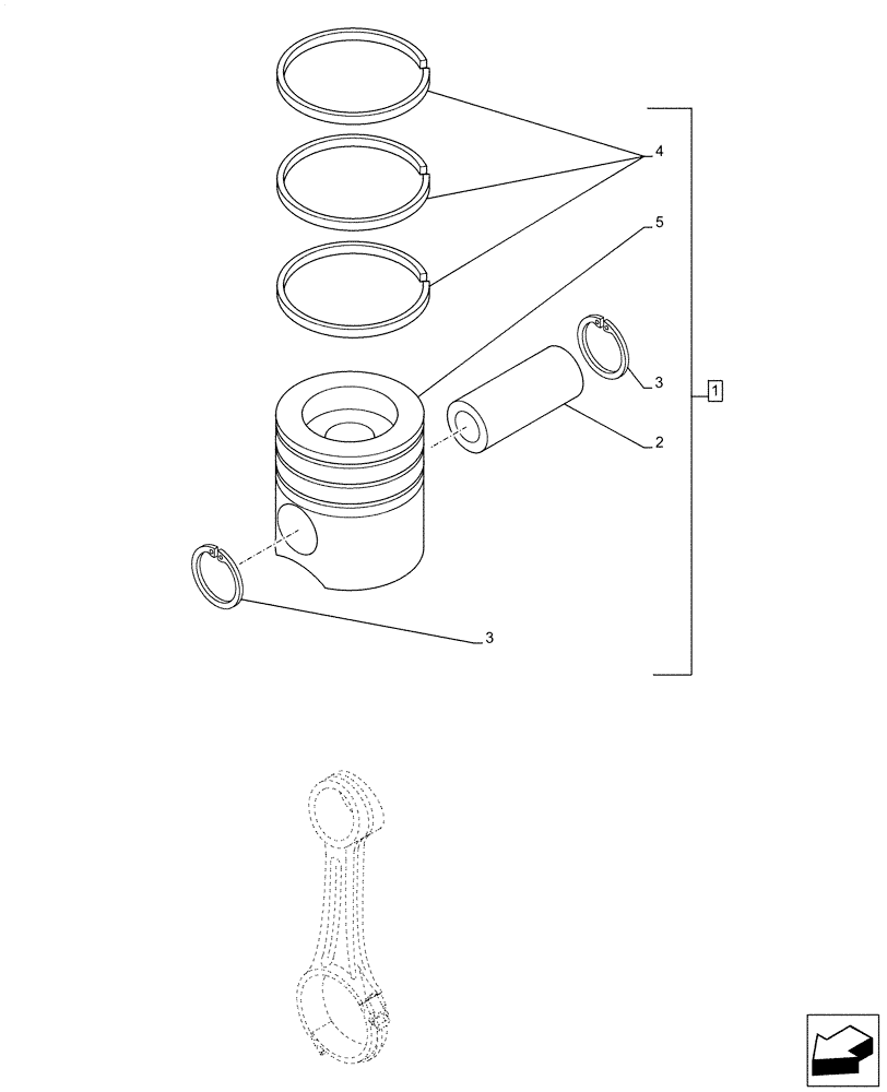 Схема запчастей Case IH F3JFE613A B001 - (10.105.AG) - PISTONS (10) - ENGINE