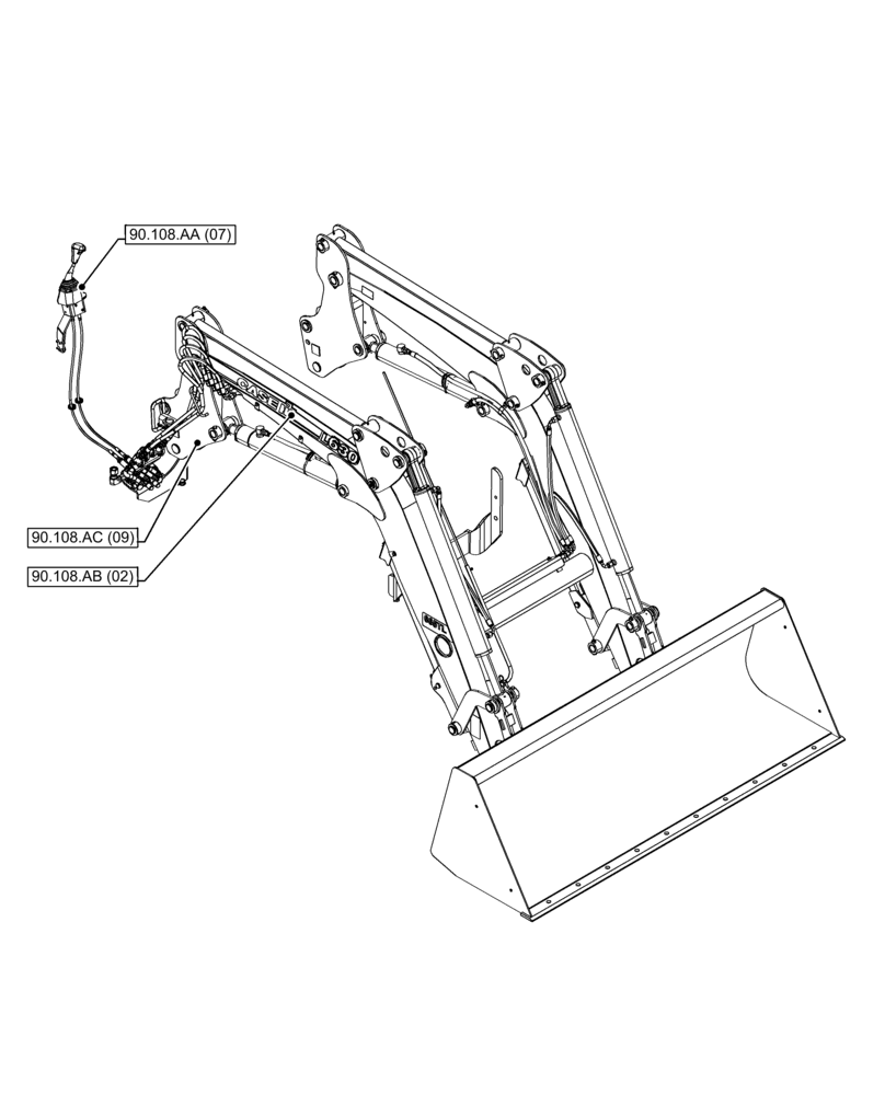 Схема запчастей Case IH FARMALL 115C - (00.000.90[07]) - PICTORIAL INDEX - PLATFORM, CAB, BODYWORK AND DECALS (00) - GENERAL & PICTORIAL INDEX