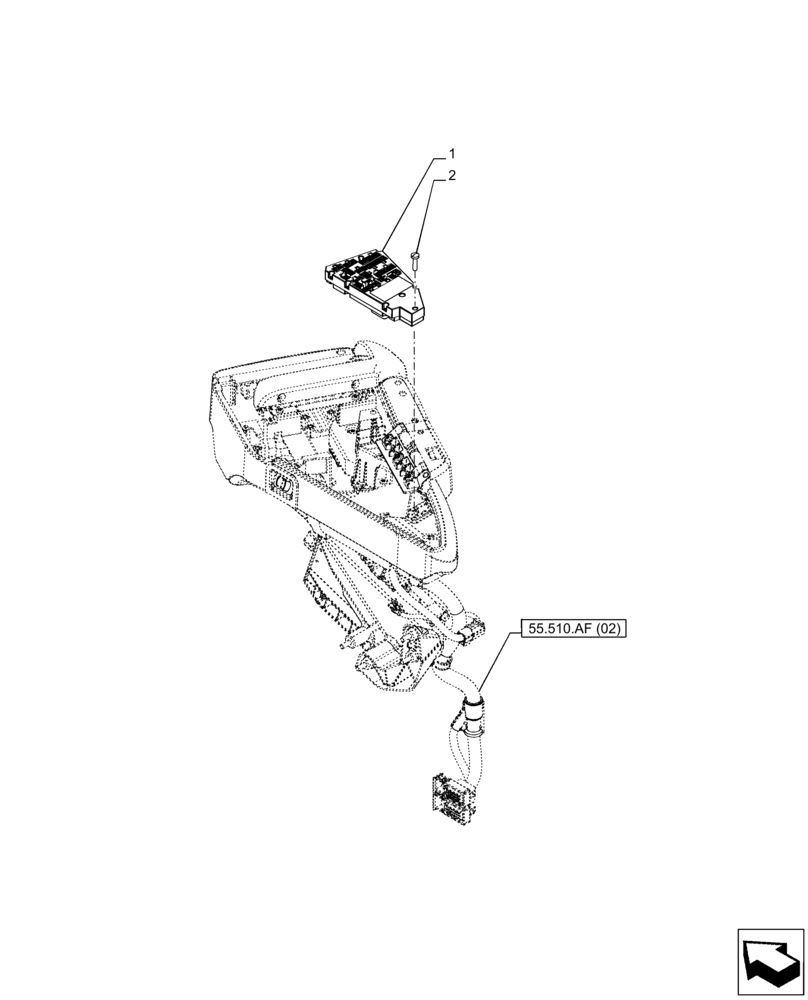 Схема запчастей Case IH PUMA 165 CVT - (55.512.CS[03]) - VAR - 335475, 335476, 335477, 335478, 335479, 335480, 335481 - ARMREST, ELECTRONIC CONTROL UNIT (55) - ELECTRICAL SYSTEMS