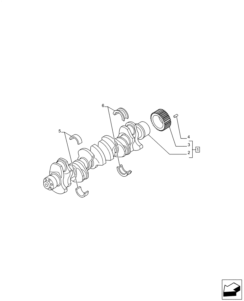 Схема запчастей Case IH F3JFE613A B001 - (10.103.AA) - CRANKSHAFT (10) - ENGINE