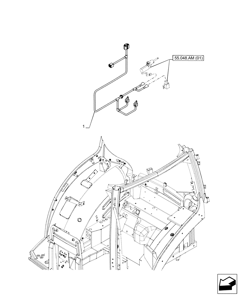 Схема запчастей Case IH PUMA 220 CVT - (55.522.AG[02]) - VAR - 3911145, 758028, 758029 - PTO, SWITCH, HARNESS (55) - ELECTRICAL SYSTEMS