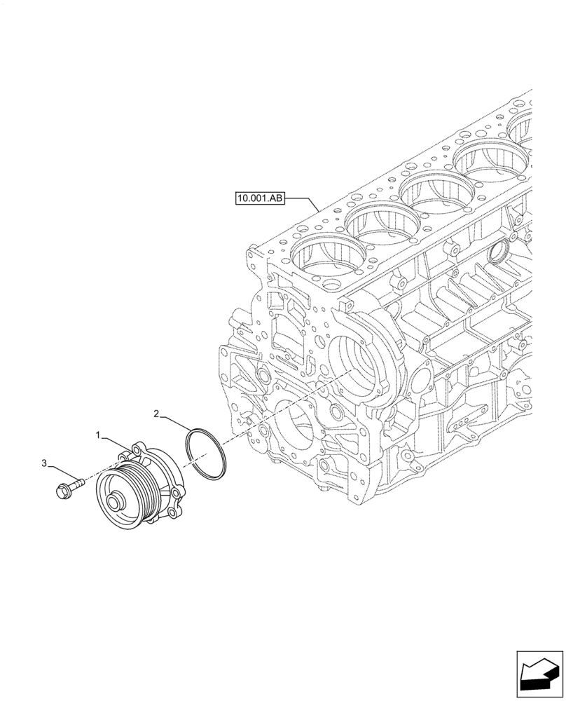 Схема запчастей Case IH F3JFE613A B001 - (10.400.BB) - WATER PUMP (10) - ENGINE