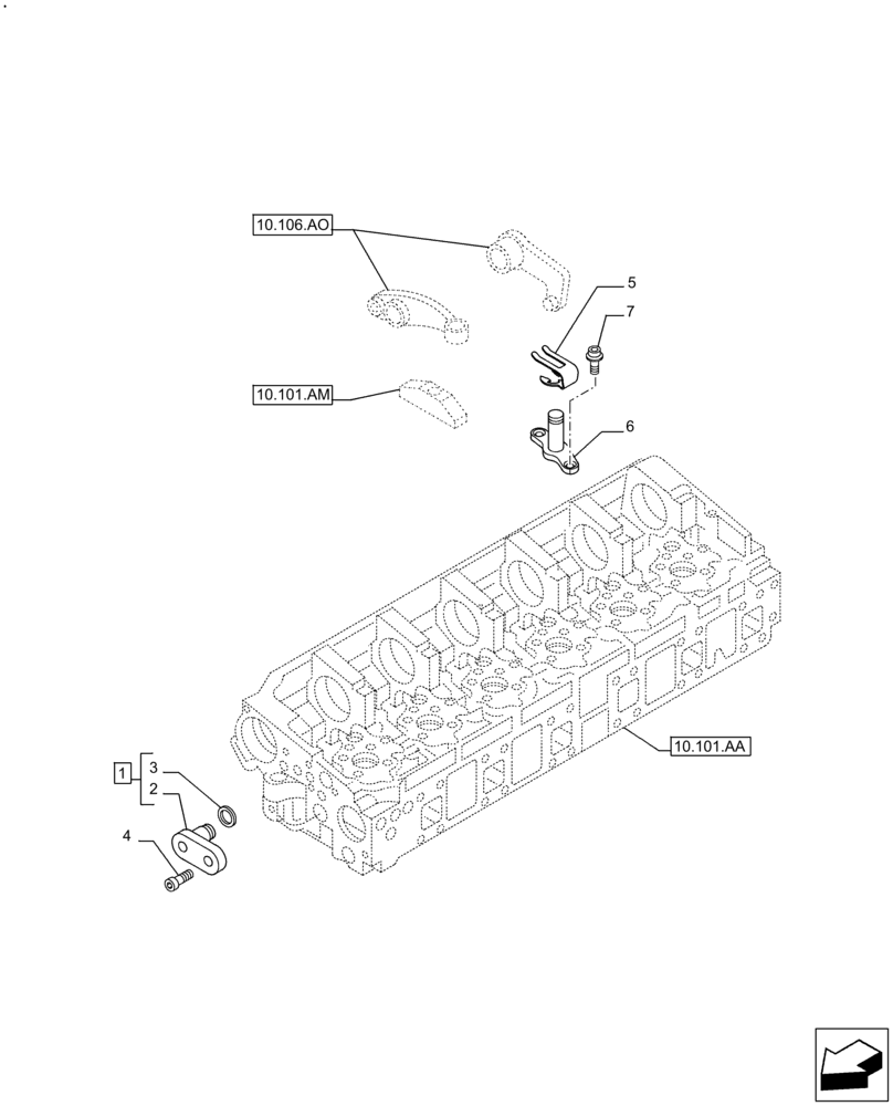 Схема запчастей Case IH F3JFE613A B001 - (10.254.AZ) - ENGINE EXHAUST BRAKE (10) - ENGINE