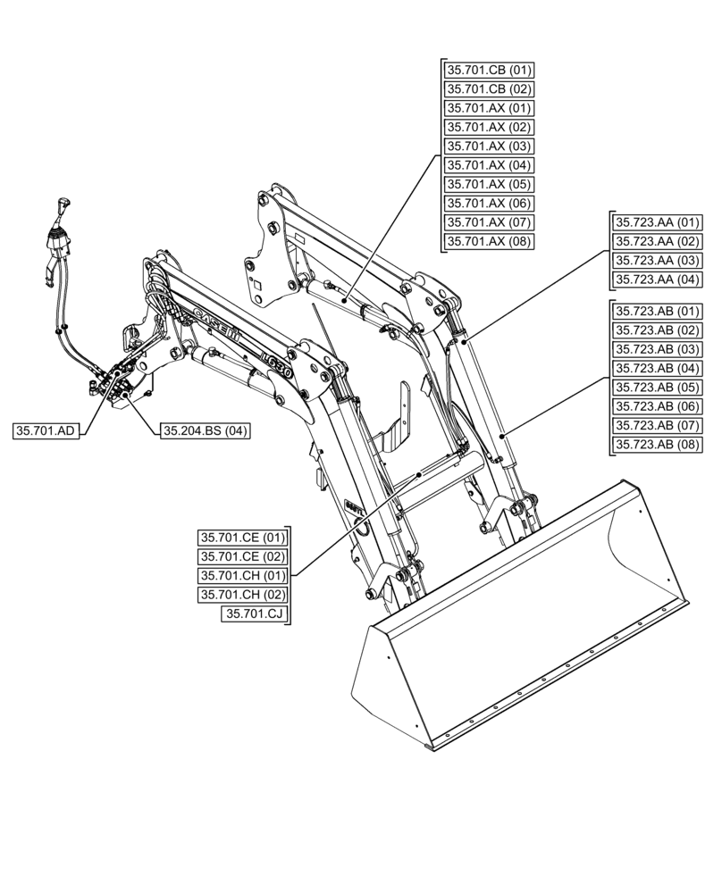 Схема запчастей Case IH FARMALL 115C - (35.000.00[03]) - SECTION INDEX - HYDRAULIC SYSTEM (35) - HYDRAULIC SYSTEMS