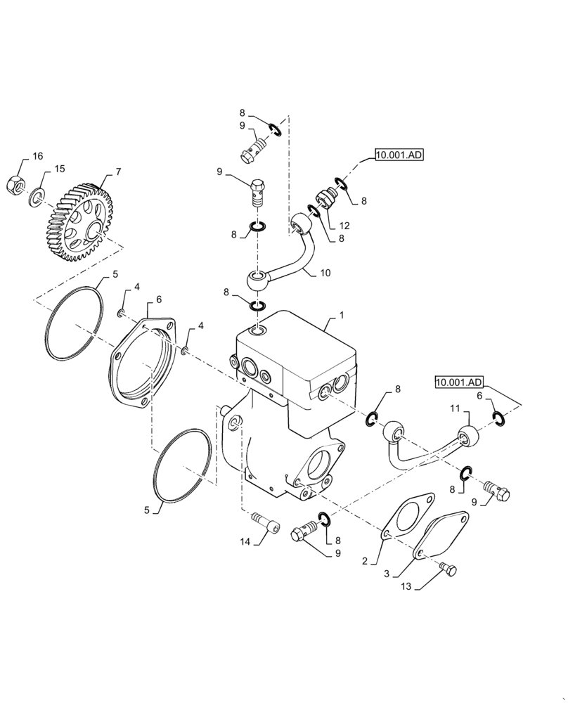 Схема запчастей Case IH 9240 - (36.100.AA[02]) - VAR - 722525 - AIR COMPRESSOR (36) - PNEUMATIC SYSTEM