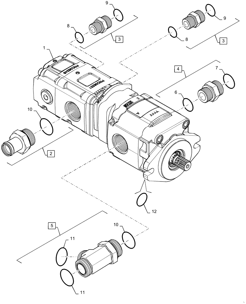 Схема запчастей Case IH 8240 - (35.220.AA[01]) - HYDRAULIC PUMP, TRIPLE (35) - HYDRAULIC SYSTEMS