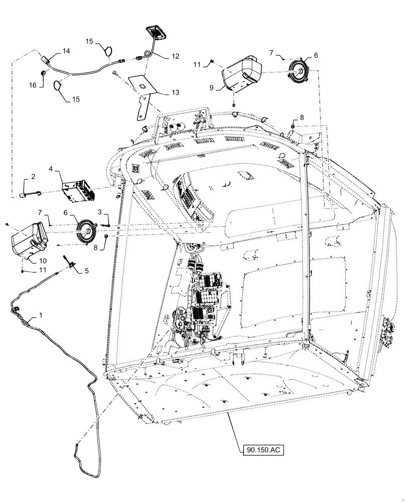 Схема запчастей Case IH 7240 - (55.512.AA[02]) - VAR - 425377 - RADIO, AM/FM/WB/BT/SAT (55) - ELECTRICAL SYSTEMS