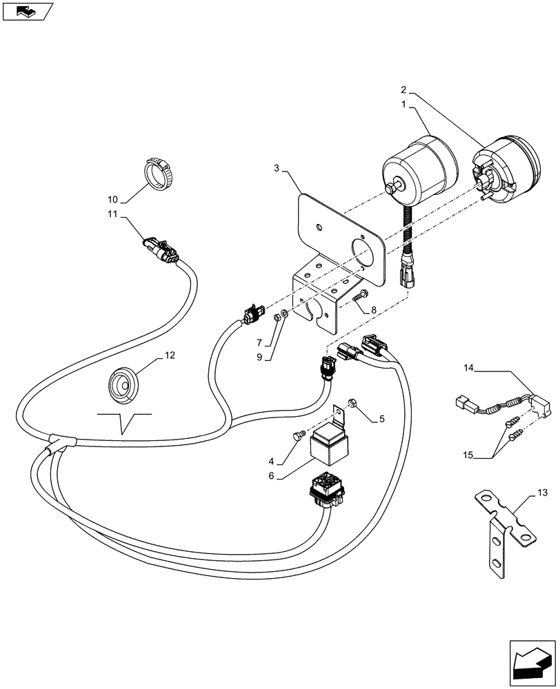 Схема запчастей Case IH MAXXUM 140 - (1.75.9) - REVERSE ALARM LIGHT - HARNESS AND RELATED PARTS (VAR.332692 - 331692) (06) - ELECTRICAL SYSTEMS