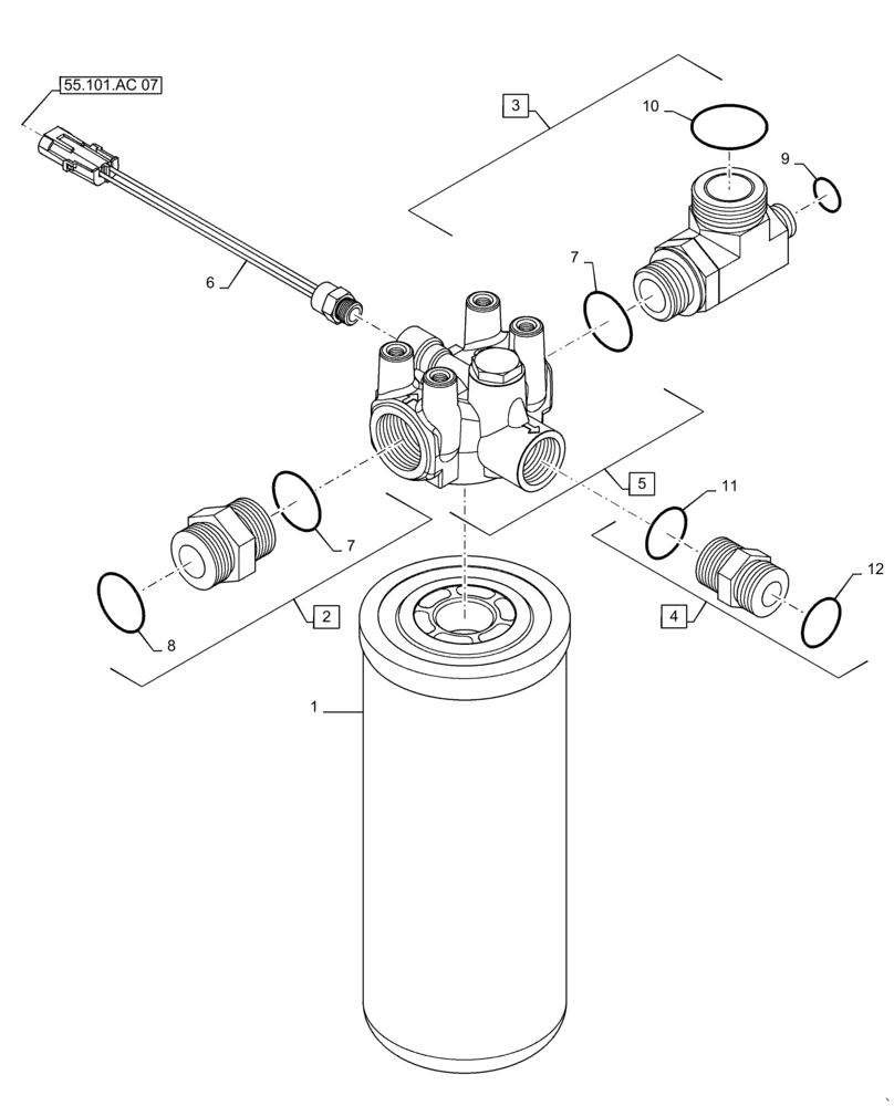 Схема запчастей Case IH 9240 - (35.300.AN[02]) - FILTER, HYDRAULIC PUMP, TRIPLE (35) - HYDRAULIC SYSTEMS