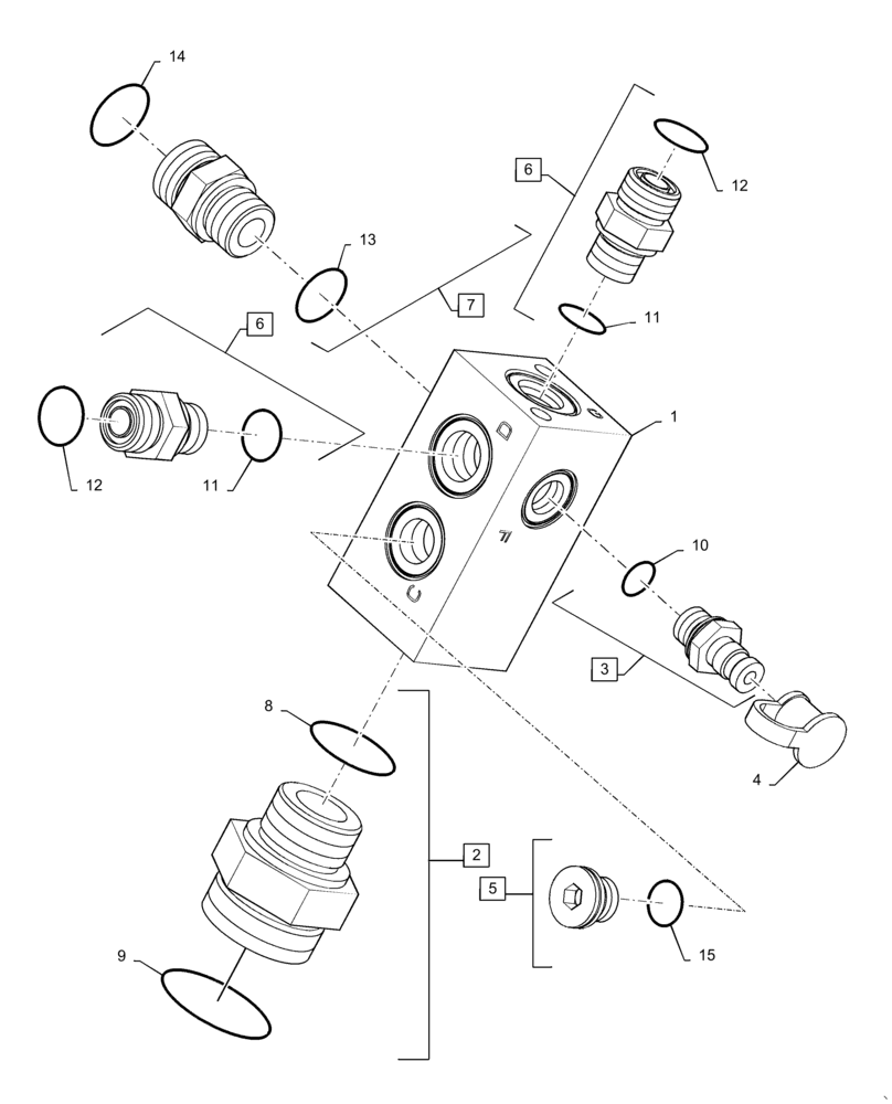 Схема запчастей Case IH 7230 - (35.748.AG) - HYDRAULIC MANIFOLD (35) - HYDRAULIC SYSTEMS