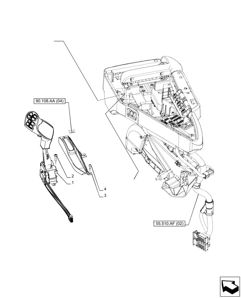 Схема запчастей Case IH PUMA 150 - (55.512.BL[02]) - VAR - 391180, 758147, 758148, 758150 - ARMREST, CONTROL UNIT, MULTIFUNCTION SWITCH (55) - ELECTRICAL SYSTEMS