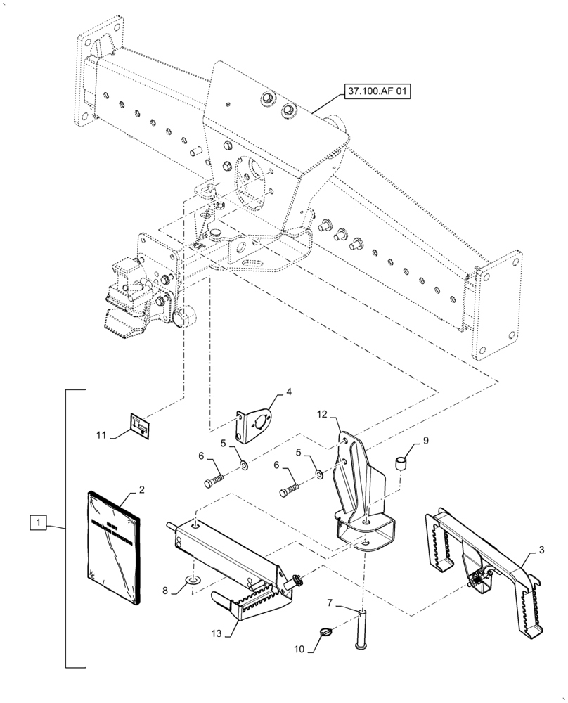 Схема запчастей Case IH 8240 - (88.100.90[01]) - DIA KIT, ADDITIONAL PRODUCTS, STEP, REAR AXLE (88) - ACCESSORIES