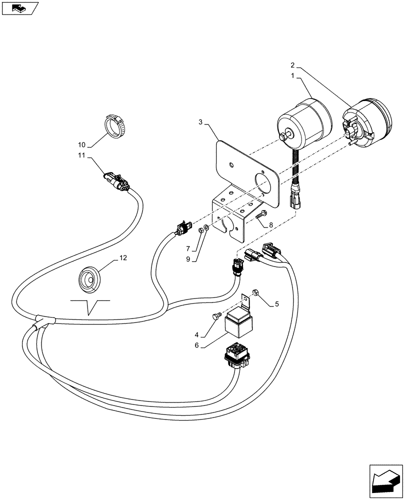 Схема запчастей Case IH PUMA 145 - (55.408.02[01A]) - VAR - 332692 - REVERSE ALARM, REVERSING LAMP ASSY (55) - ELECTRICAL SYSTEMS