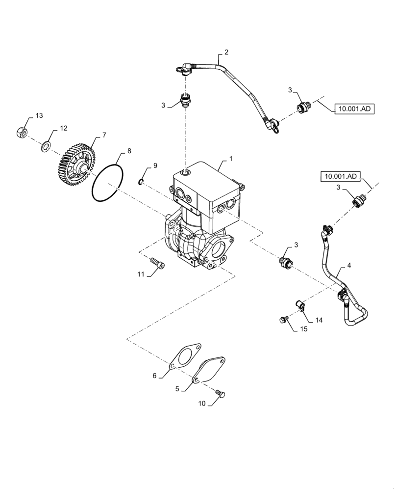 Схема запчастей Case IH 7240 - (36.100.AA[01]) - VAR - 722525 - AIR COMPRESSOR (36) - PNEUMATIC SYSTEM