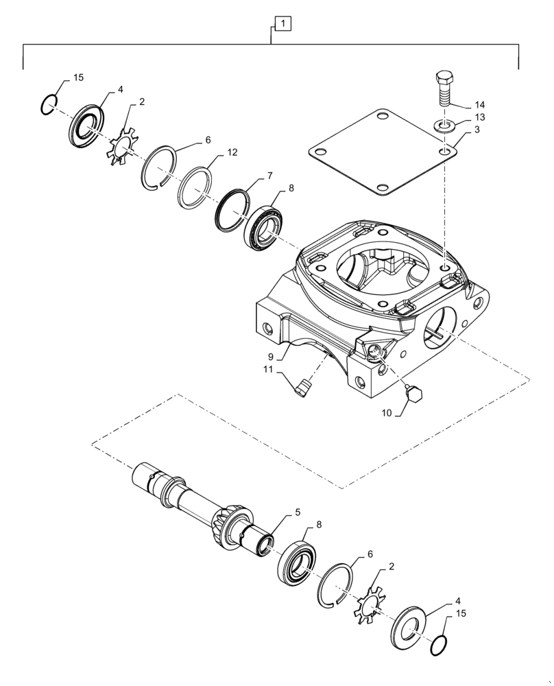 Схема запчастей Case IH DC133 - (58.110.BE[07]) - PTO DRIVEN MODULE, CW (58) - ATTACHMENTS/HEADERS