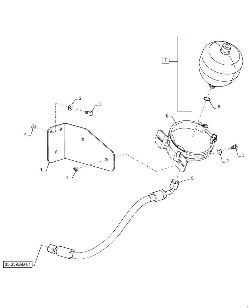 Схема запчастей Case IH 8240 - (35.300.BG) - ACCUMULATOR (35) - HYDRAULIC SYSTEMS