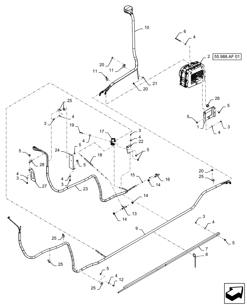 Схема запчастей Case IH PATRIOT 3240 - (10.500.AD[01]) - DEF LINES ASSY (10) - ENGINE