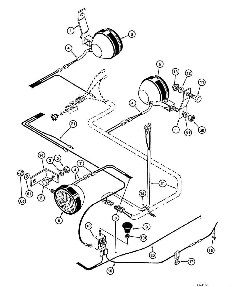 Схема запчастей Case IH 1840 - (04-10) - ROAD LAMPS AND WIRING, (ITALIAN D.G.M.), - JAF0289363 (04) - ELECTRICAL SYSTEMS