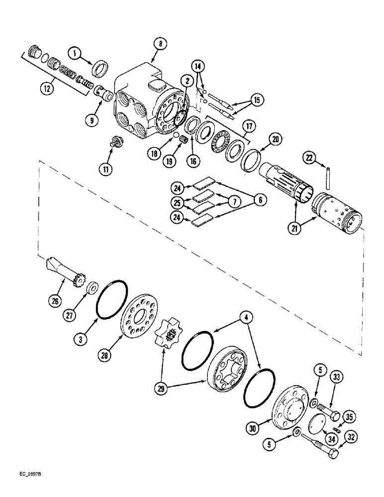 Схема запчастей Case IH 3220 - (5-022) - POWER STEERING VALVE, DANFOSS OSPC 100 OR (05) - STEERING