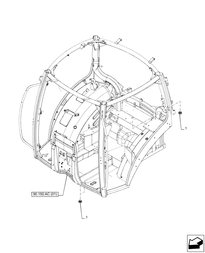 Схема запчастей Case IH PUMA 165 - (90.150.AC[06]) - VAR - 391163, 758058, 758059, 758060, 758061 - CAB, PLUGS (90) - PLATFORM, CAB, BODYWORK AND DECALS