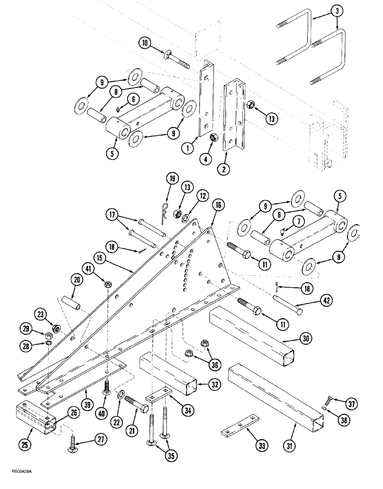 Схема запчастей Case IH 1830 - (09-016) - PARALLEL LINKAGE (00) - COMPLETE MACHINE