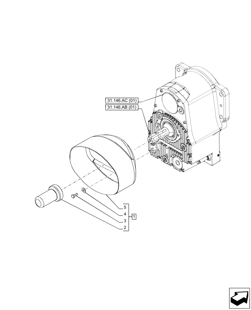 Схема запчастей Case IH PUMA 200 - (31.146.AL[01]) - VAR - 758091, 758093 - 3 POINT HITCH, FRONT, W/ PTO, PTO, SHAFT, COVER (31) - IMPLEMENT POWER TAKE OFF