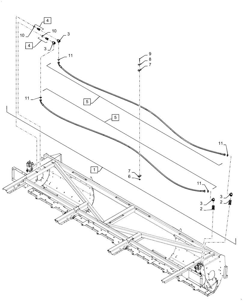 Схема запчастей Case IH WD2303 - (88.100.35[05]) - DIA KIT,, DISC HEADER HYD CROSSOVER (88) - ACCESSORIES