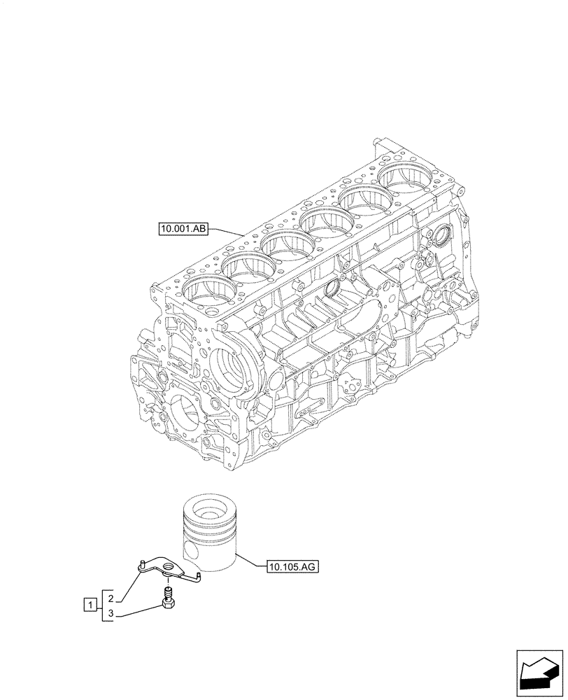 Схема запчастей Case IH F3JFA613D E001 - (10.304.AR) - PISTON COOLING NOZZLE (10) - ENGINE