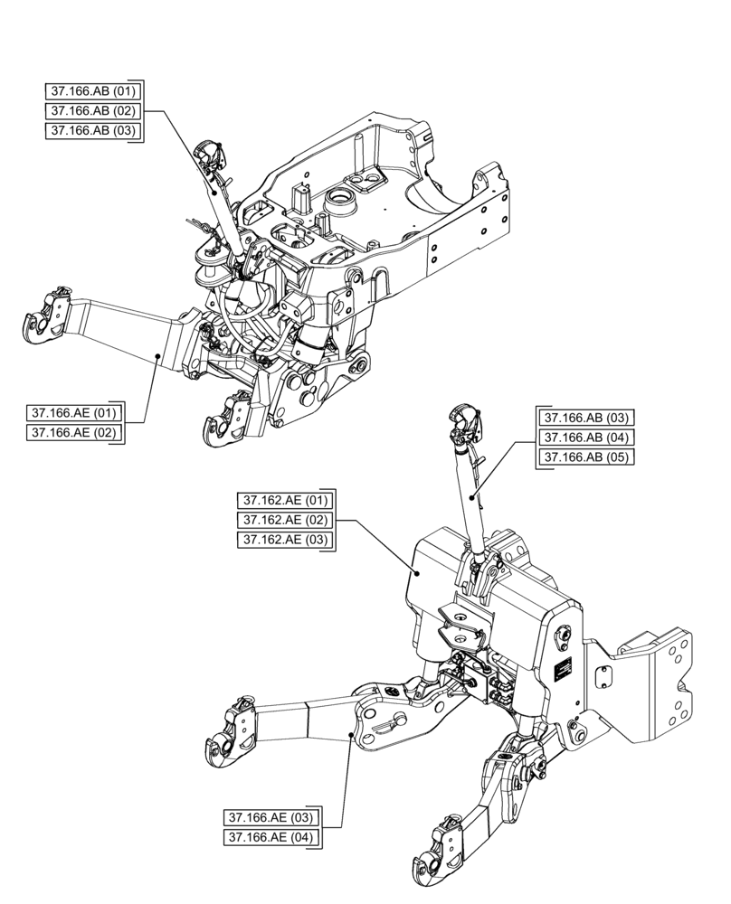 Схема запчастей Case IH PUMA 150 - (00.000.37[06]) - PICTORIAL INDEX - HITCHES, DRAWBARS AND IMPLEMENT COUPLINGS (00) - GENERAL & PICTORIAL INDEX