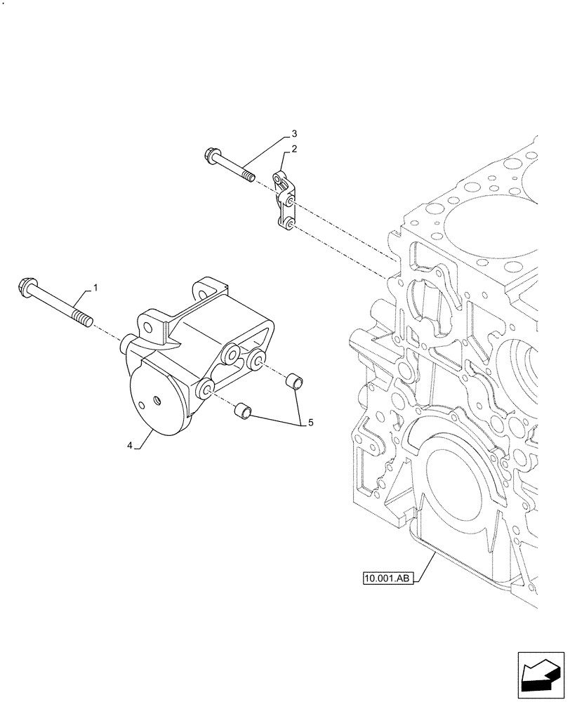 Схема запчастей Case IH F3JFA613D E001 - (55.301.AB) - ALTERNATOR BRACKET AND SUPPORT (55) - ELECTRICAL SYSTEMS