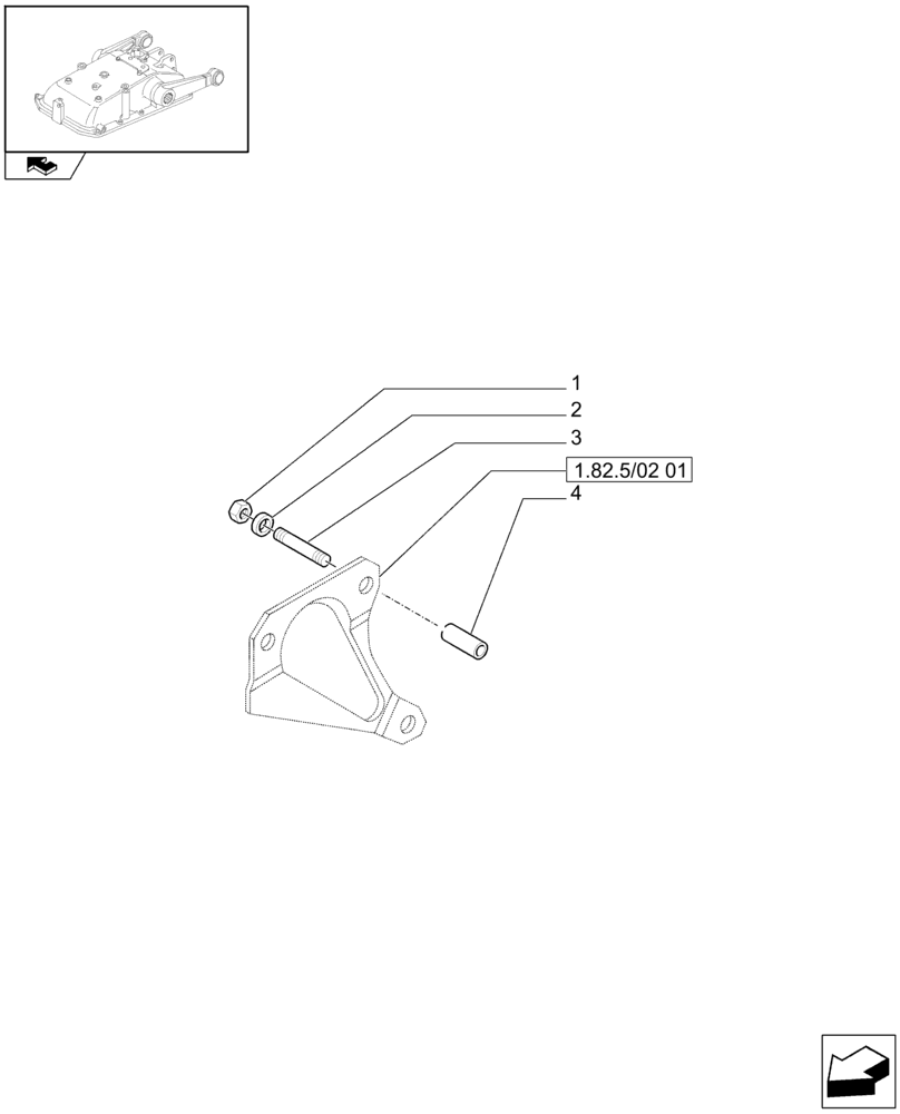 Схема запчастей Case IH FARMALL 95N - (1.82.5/02[02]) - HYDRAULIC LIFT OUTER AND INNER CONTROLS (VAR.334565-334578 / 744833) (07) - HYDRAULIC SYSTEM