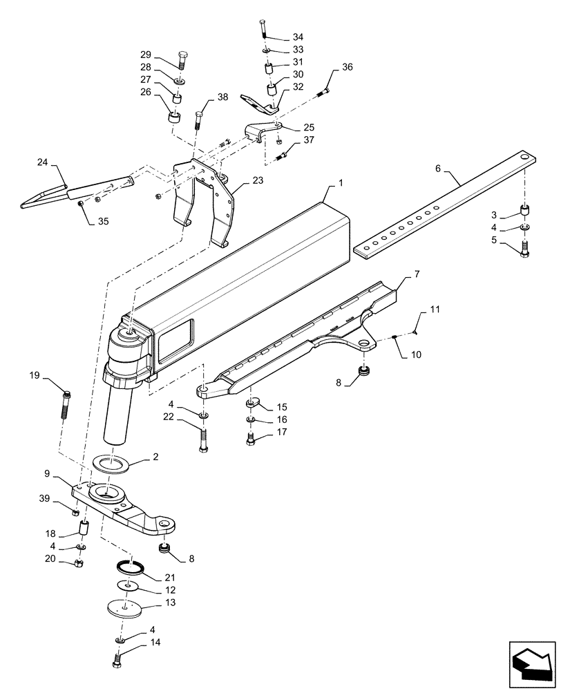 Схема запчастей Case IH PATRIOT 4440 - (25.100.AA[01]) - FRONT AXLE ASSY, LH (25) - FRONT AXLE SYSTEM