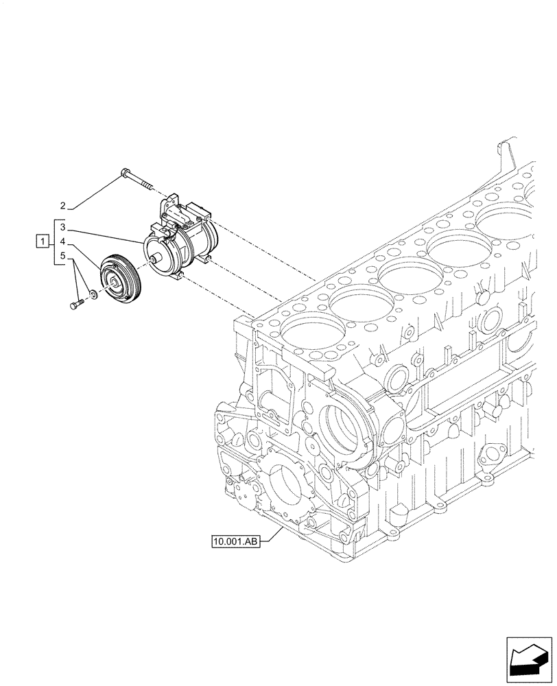 Схема запчастей Case IH F3JFE613A B002 - (50.200.AA) - AIR - CONDITIONING COMPRESSOR (50) - CAB CLIMATE CONTROL