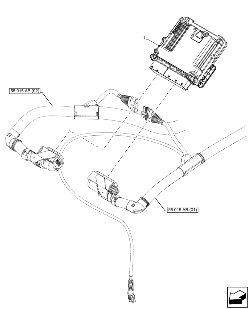 Схема запчастей Case IH FARMALL 115C - (55.015.AA[02]) - VAR - 391013 - ELECTRONIC CONTROL UNIT (55) - ELECTRICAL SYSTEMS