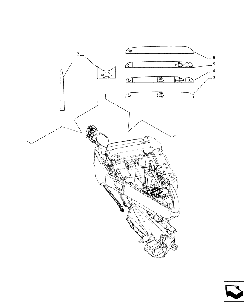 Схема запчастей Case IH PUMA 200 CVT - (90.108.AA[04]) - VAR - 391169, 391180, 758068, 758070, 758147, 758148, 758150 - DECALS, ARMREST (90) - PLATFORM, CAB, BODYWORK AND DECALS