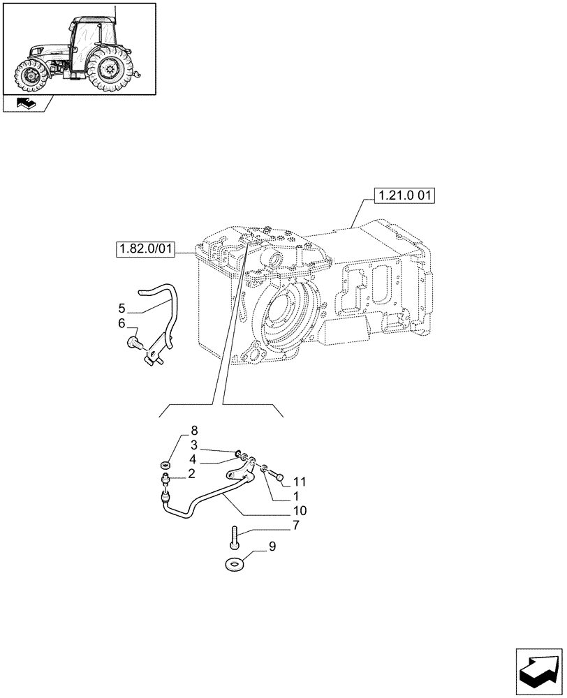 Схема запчастей Case IH FARMALL 95N - (1.82.1/08) - LIFTER, LINES (VAR.334565-334578 / 744833) (07) - HYDRAULIC SYSTEM