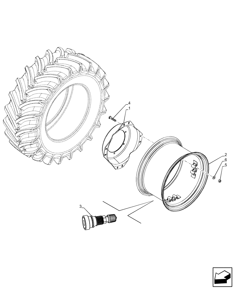 Схема запчастей Case IH FARMALL 105C - (44.511.AE[42]) - VAR - 8842401 - FRONT, WHEEL (W10X24) ISO (44) - WHEELS