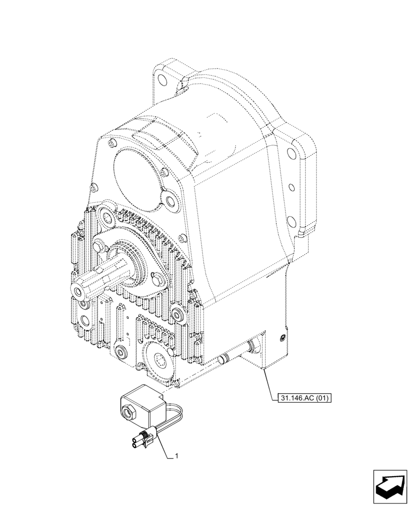 Схема запчастей Case IH PUMA 185 CVT - (55.049.AD[01]) - VAR - 758091, 758093 - 3 POINT HITCH, FRONT, W/ PTO, PTO, SOLENOID (55) - ELECTRICAL SYSTEMS