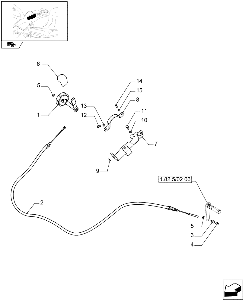 Схема запчастей Case IH FARMALL 105V - (1.92.82/07) - LIFT-O-MATIC, CONTROL LEVER (VAR.334565-334578 / 744833) (10) - OPERATORS PLATFORM/CAB